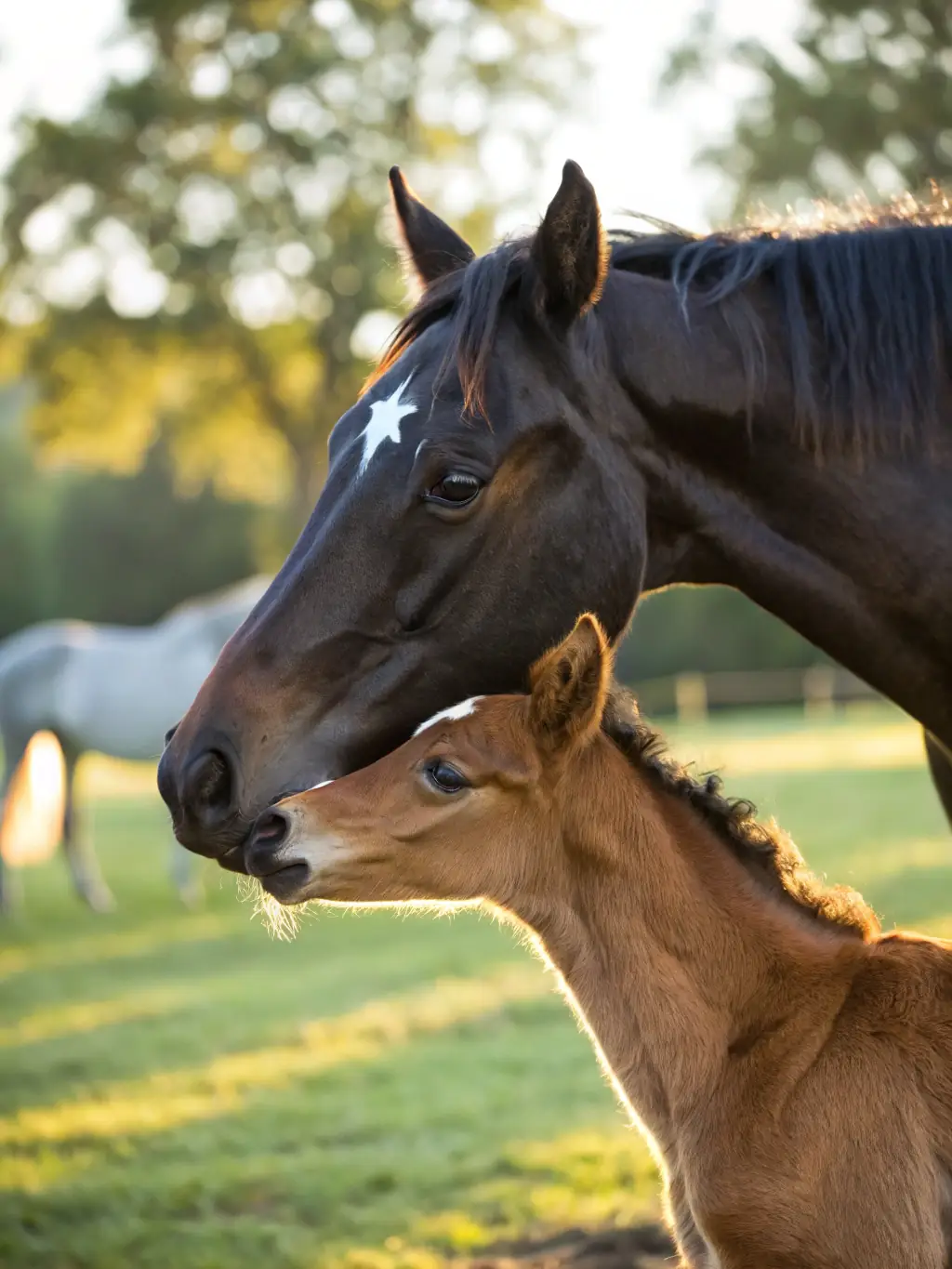 A breeder working with a foal, showcasing the importance of proper nutrition and care for young horses to ensure healthy development.