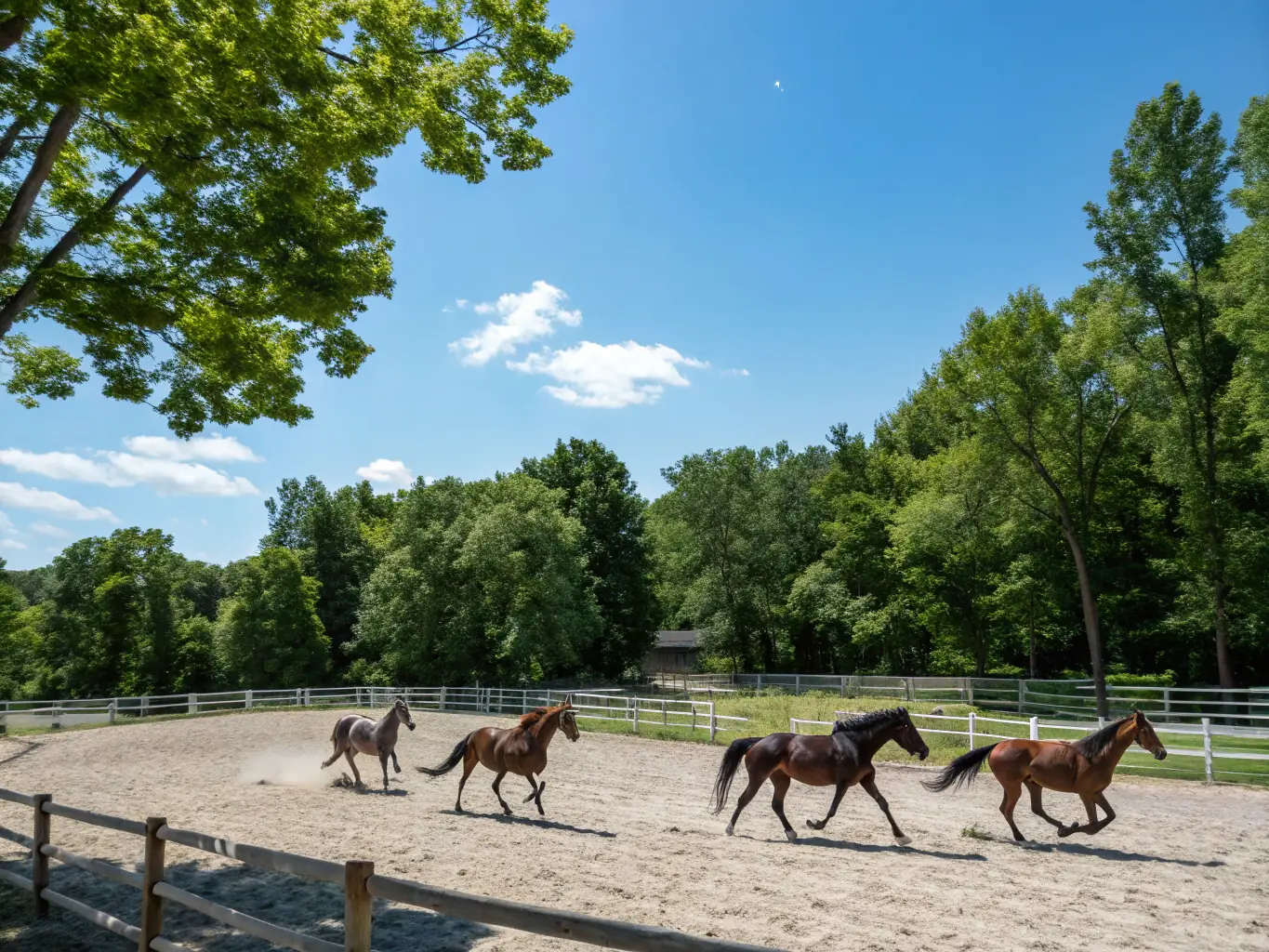 A scene from an equine show, showcasing the elegance and athleticism of Berry-bred horses.